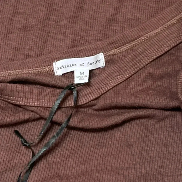 Articles Of Society Jade Ribbed Mini One Shoulder Dress in Brown Size Medium - Picture 4 of 5